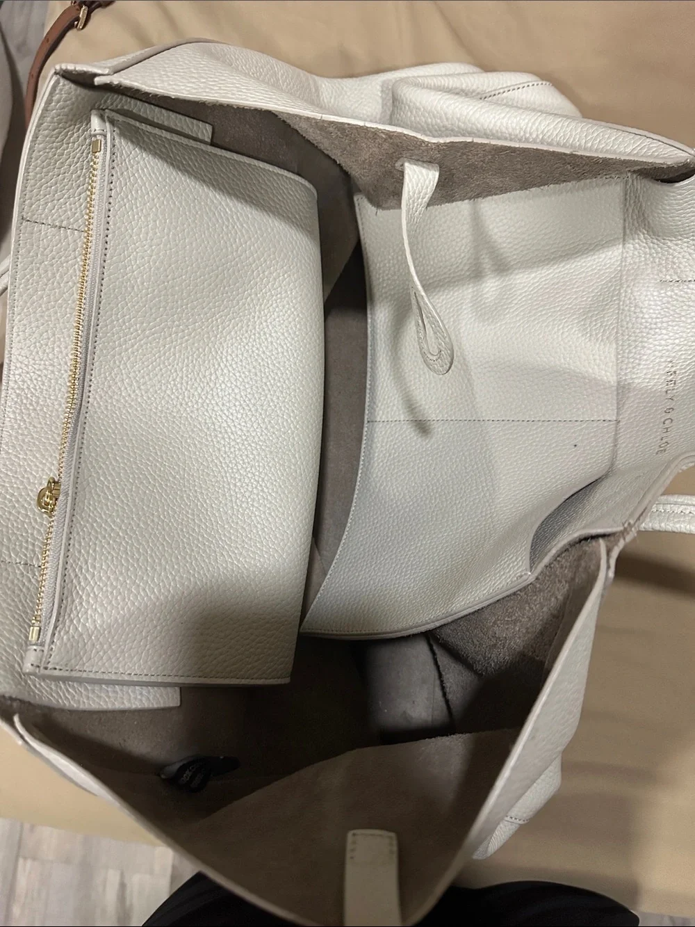 Everyday Structured Tote in Light Gray